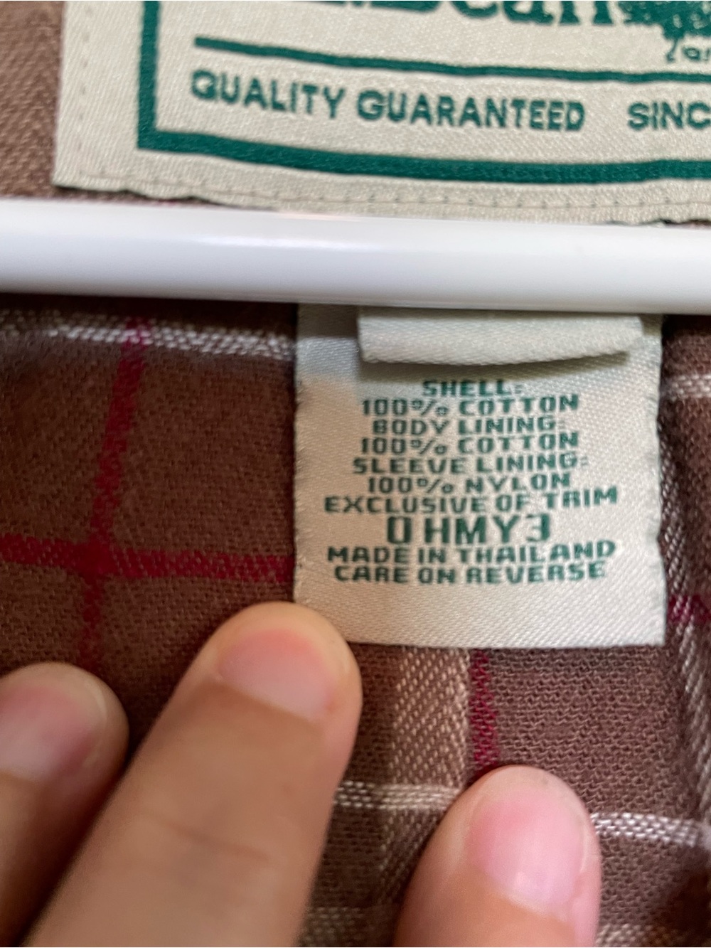 L.L. Bean 3XL Olive Green Field Barn Chore Jacket plaid lined Corduroy Collar - Picture 13 of 13